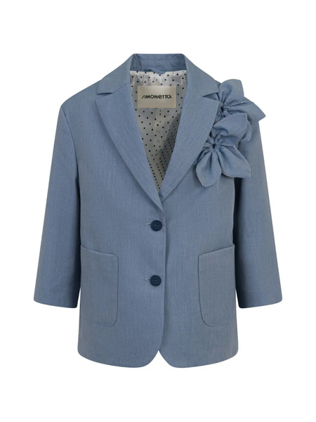  Simonetta Floral-detail Blazer - Blue 