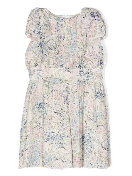  Simonetta Floral-print Sleeveless Dress - Neutrals 