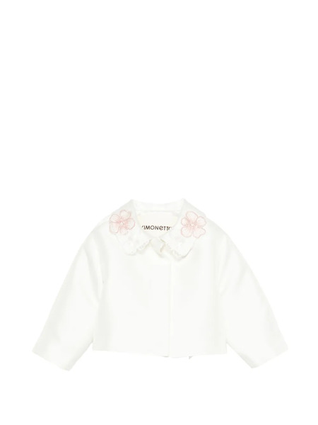  Simonetta Flower-embellished Jacket - White 