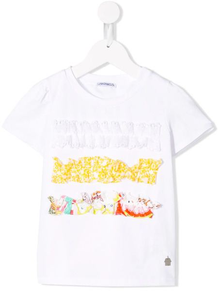  Simonetta Frill Applique T-shirt - White 