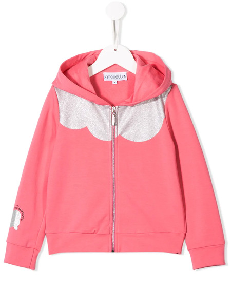  Simonetta Glitter Panel Hoodie - Pink 