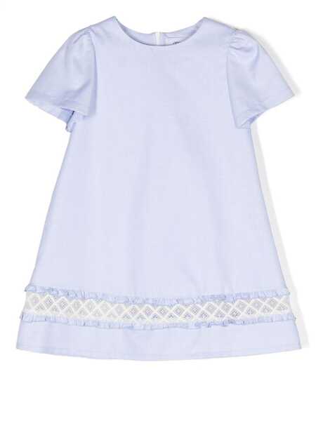  Simonetta Lace-detailing Canvas Dress - Blue 