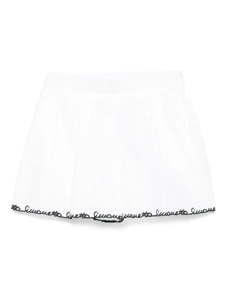  Simonetta Logo-embroidered Shorts - White 