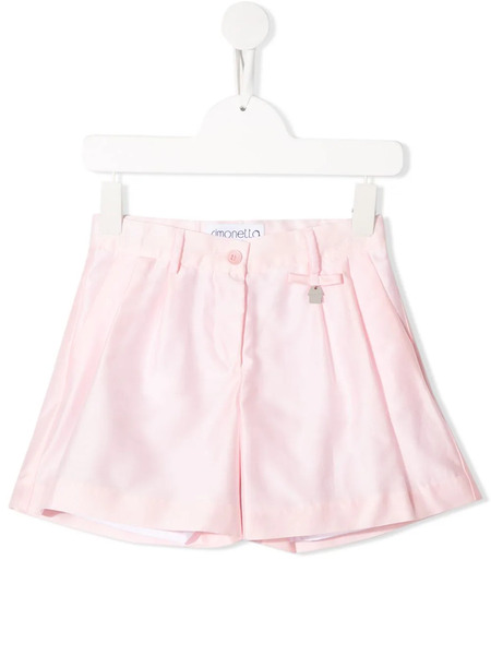  Simonetta Pleated Detail High-waisted Shorts - Pink 