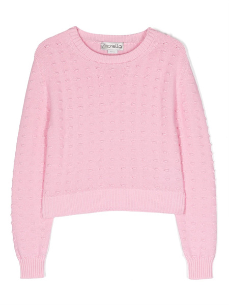  Simonetta Polka-dot Knitted Jumper - Pink 