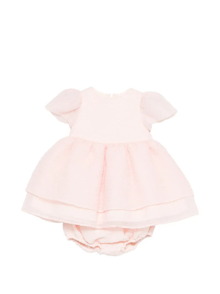  Simonetta Round-neck Layered Dress - Pink 