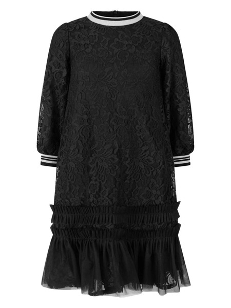 Simonetta Ruffled Floral-lace Dress - Black 