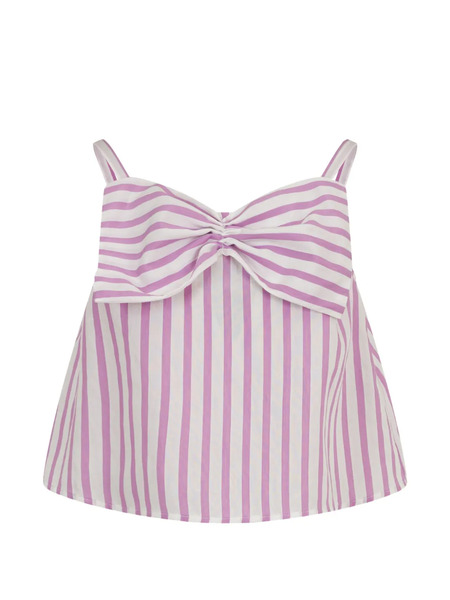  Simonetta Striped Bow Top - Purple 