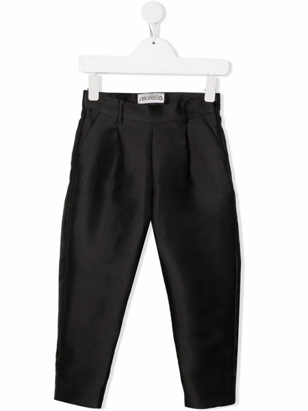  Simonetta Tapered-leg Satin Trousers - Black 