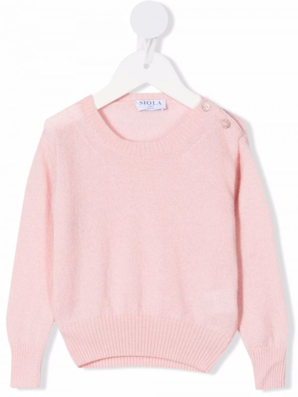  Siola Buttoned-shoulder Knitted Jumper - Pink 