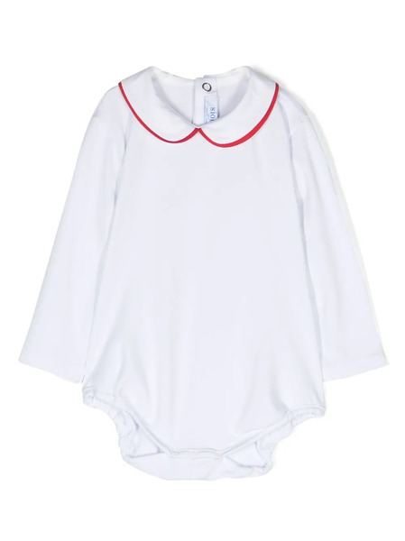  Siola Contrasting-trim Fine-ribbed Bodysuit - White 