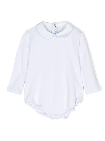  Siola Contrasting-trim Long-sleeved Bodysuit - White 
