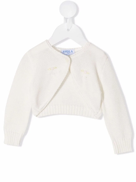 Siola Embroidered Knitted Cardigan - White 