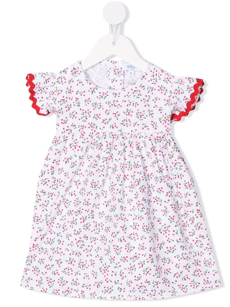  Siola Empire-line Cherry-print Tunic - White 