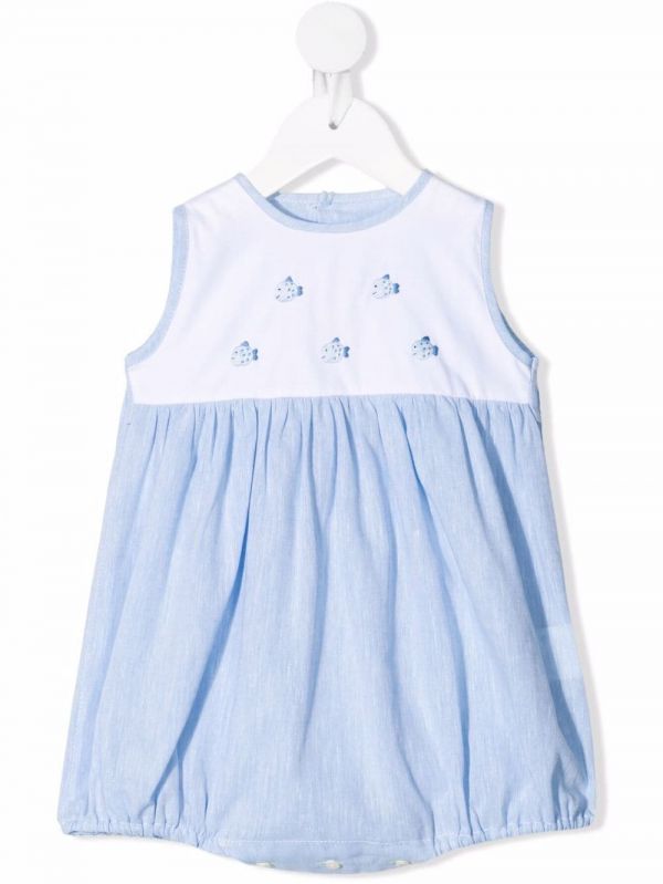  Siola Fish Embroidery Colour-block Shorties - Blue 