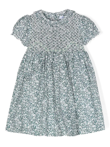  Siola Floral-print Smocked Dress Set - Green 
