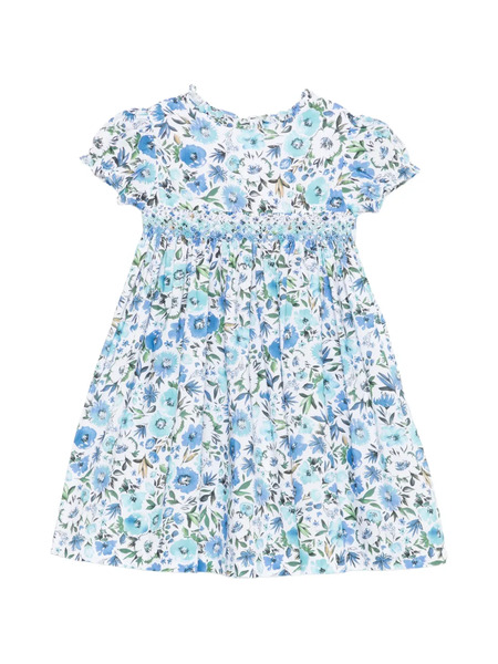  Siola Floral-print Smocked Dress - White 