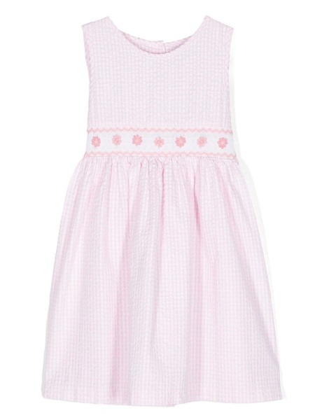  Siola Gingham-check Seersucker Dress - Pink 