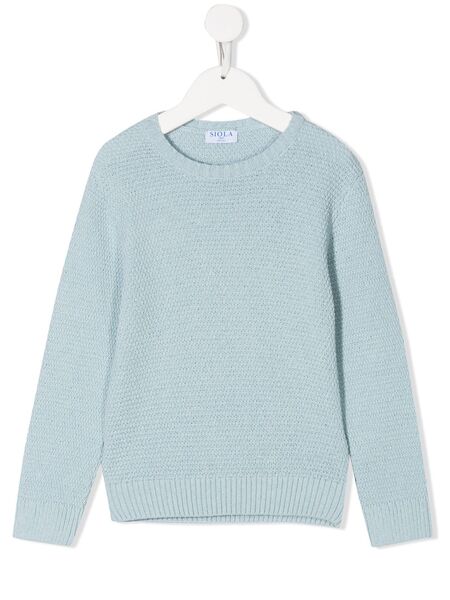 Siola Knitted Crew-neck Jumper - Blue 