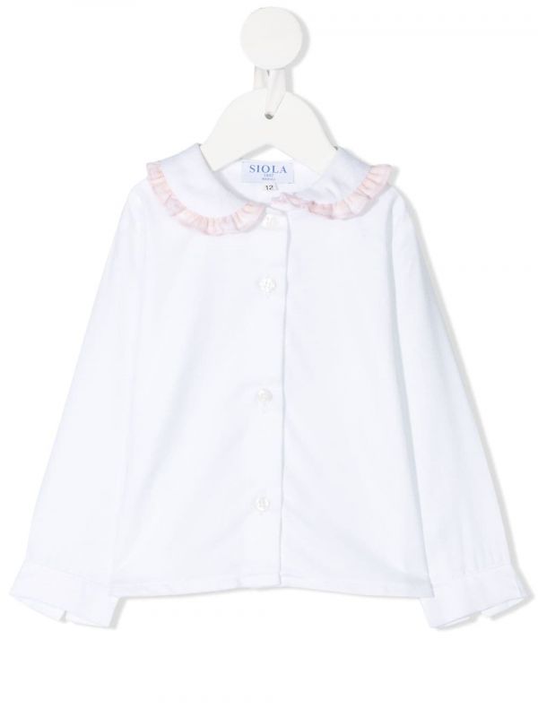  Siola Ruffle Collared Top - White 
