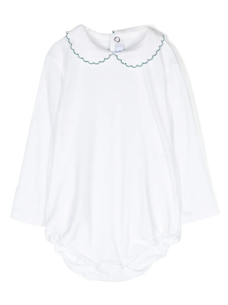  Siola Scallop-trim Long-sleeved Bodysuit - White 