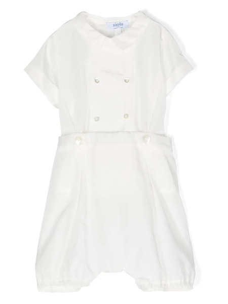  Siola Short-sleeve Two-piece Romper - White 