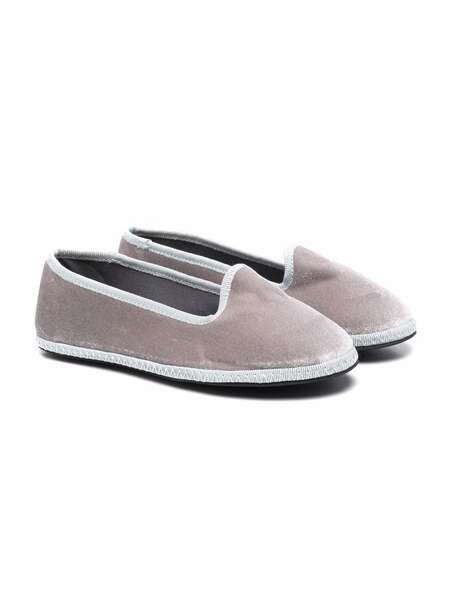  Siola Slip-on Velvet-effect Loafers - Grey 