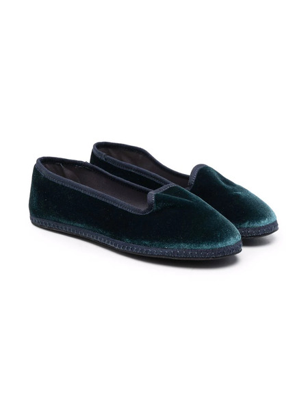  Siola Slip-on Velvet Loafers - Green 