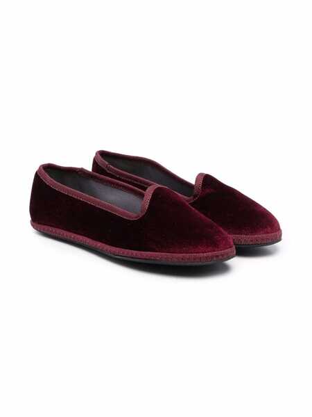  Siola Slip-on Velvet Loafers - Red 