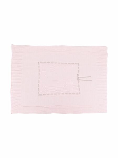  Siola Stitch-detail Cotton Blanket - Pink 