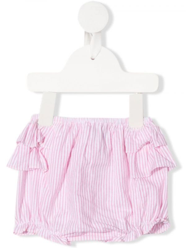  Siola Striped Ruffled Bloomer Shorts - Pink 