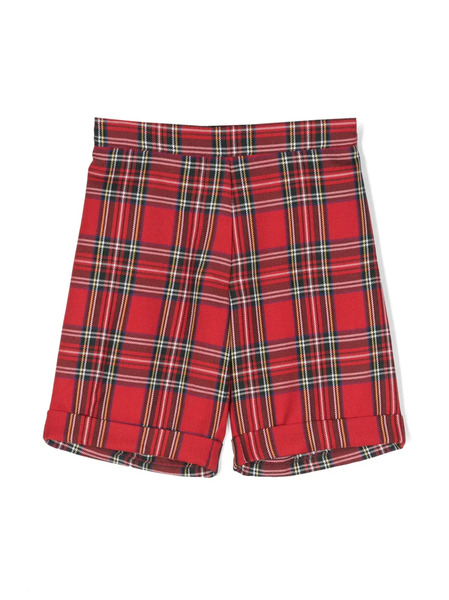  Siola Tartan-check Elasticated-waist Shorts - Red 