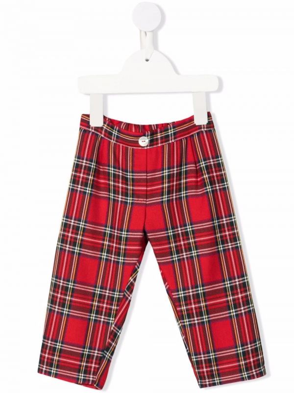  Siola Tartan-print Trousers - Red 