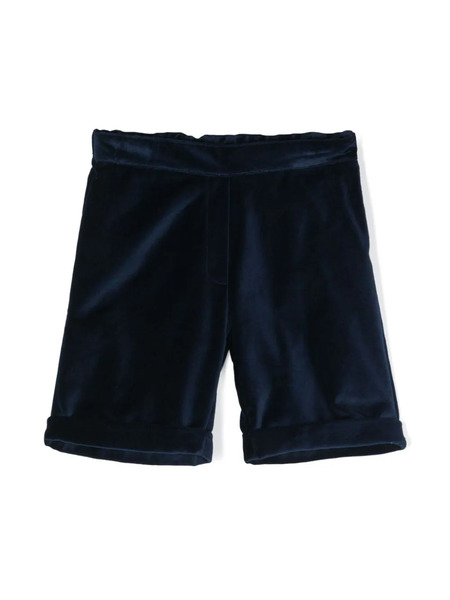  Siola Velvet Cotton Shorts - Blue 