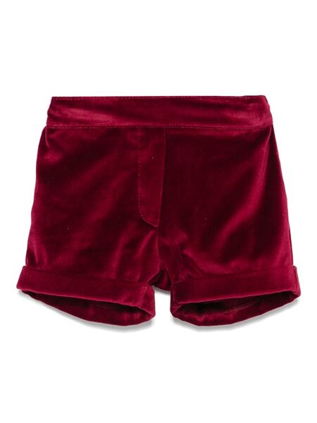  Siola Velvet Turn-up Shorts - Red 