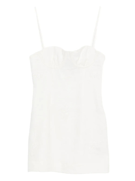  Sir. Embroidered Spaghetti-strap Mini Dress - White 