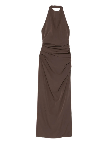  Sir. Halterneck Ruched Dress - Brown 