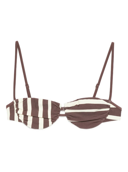  Sir. Linocut Striped Bikini Top - Brown 