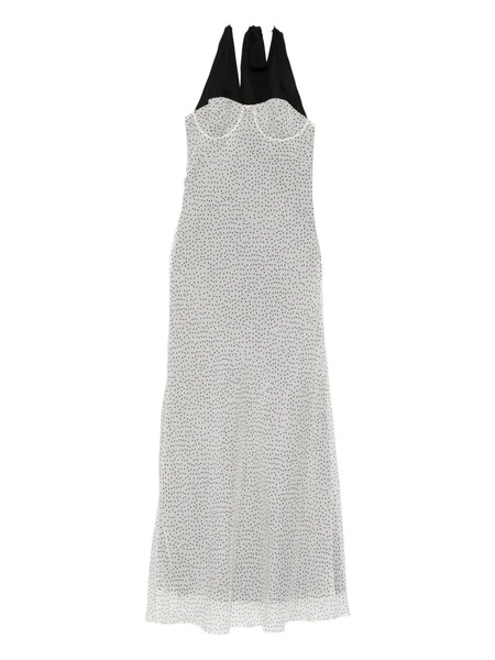  Sir. Lisander Polka-dot Halterneck Dress - White 