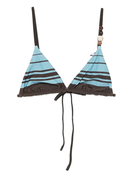  Sir. Striped Beaded Beachwear Top - Blue 