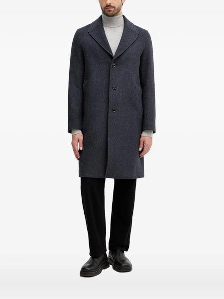  Sisley Collared Buttoned Single-breasted Coat - Grey 