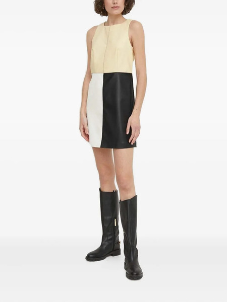  Sisley Colour-block Sleeveless Mini Dress - Neutrals 