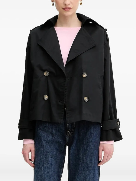  Sisley Double-breasted Cropped Jacket - Black 
