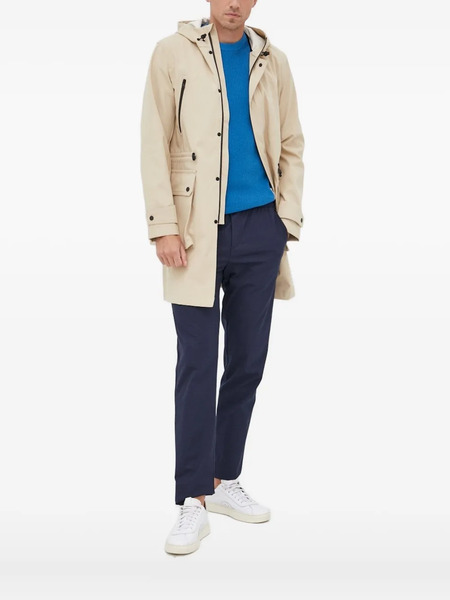  Sisley Hooded Drawstring-waistband Parka Coat - Neutrals 