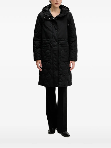  Sisley Hooded Quilted Coat - Black 