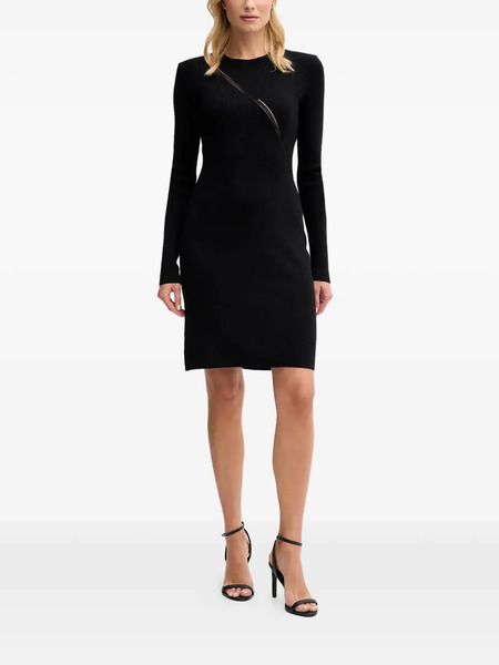  Sisley Openwork Mini Dress - Black 