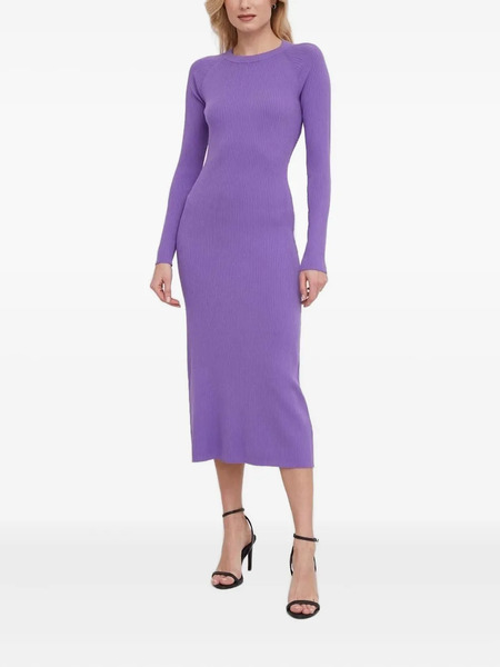  Sisley Ribbed Open-back Midi Dress - Purple 