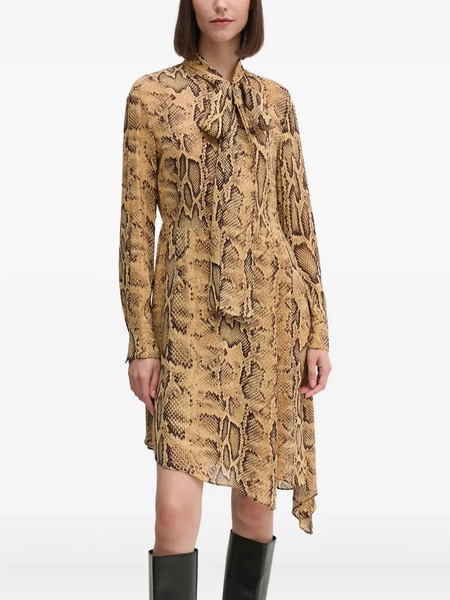  Sisley Snake-print Mini Dress - Neutrals 