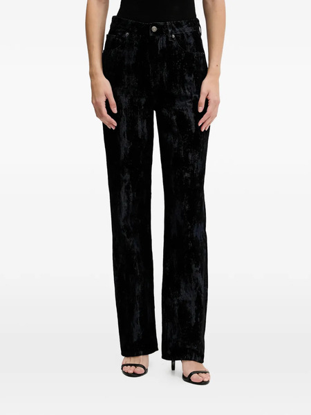  Sisley Textured-effect Straight-leg Jeans - Black 