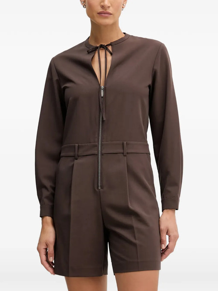  Sisley Tie-neck Jumpsuit - Brown 